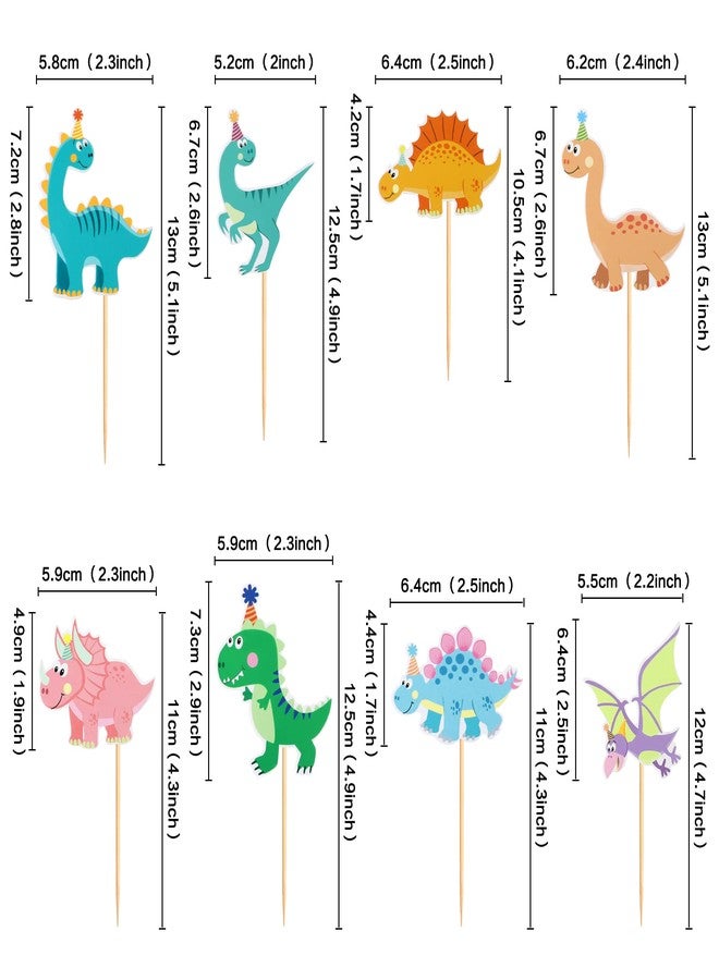 Ercadio 32 Pack Dinosaur Cupcake Toppers Baby Cute Dinosaur Cupcake Picks Dino Theme Baby Shower Kids Birthday Party Cake Decorations Supplies - Image 2